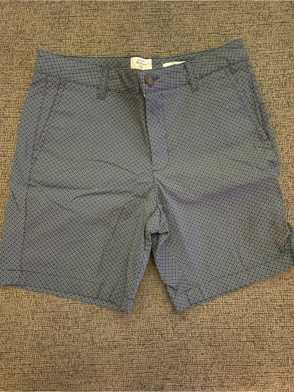 Men's Ben Sherman Geometric Pattern Stretch Shorts - Blue